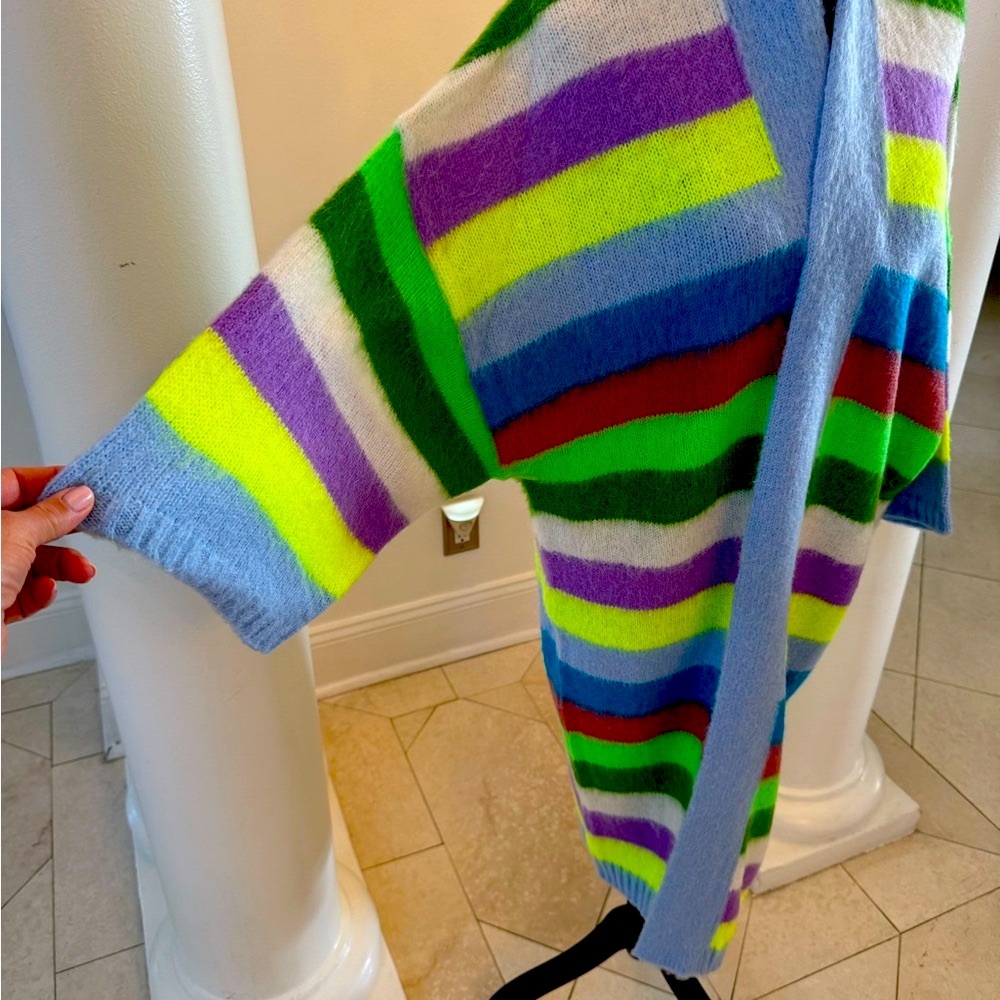 Colorful Striped Knit Cardigan
